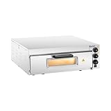 Royal Catering RCPO-2000-60-1 Pizzaofen 1 Kammer Ø 60 cm Glastür Pizza Backofen Flammkuchenofen...