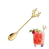 Kaffeerührlöffel | Edelstahl Weihnachtsrentier | Cartoon Dessertlöffel als Tischdekoration - für...