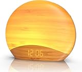 REACHER Lichtwecker Sonnenaufgang, Nachtlicht, 0–100% Dimmbare Uhr, 26 Beruhigender Klängen,...