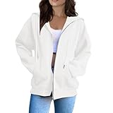 Generisch Winterjacke Damen Wasserdicht,Sweatjacke Damen Mit Kapuze Zipper Hoodie - Oversize Y2K...