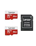 Lexar Micro SD Karte 32GB 2er Pack, Speicherkarte Micro SD mit SD Adapter, Bis zu 100 MB/s...