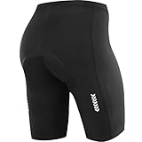 NOOYME Radlerhose Damen gepolstert schnelltrockende Radlerhose Damen Kurz elastische Radlerhose...