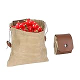 ALXBSONE Tasche für Futtersuche Gewachstes Canvas, Faltbare Canvas Leder Foraging Pouch, Mushroom...