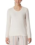 Schiesser Damen Schlafshirt Langarm Modal-Mix + Relax Pyjamaoberteil, Creme_180181, 42