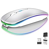 Kabellose Bluetooth-Maus für Laptop, wiederaufladbare Computer-Maus 2.4GHz Optisch...