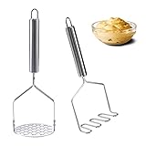 Amfrpar 2er Set Kartoffelstampfer Edelstahl Kartoffel Stampfer Küche Potato Masher Gemüsestampfer...