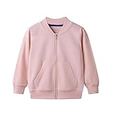 Kinder Sweatjacke Baumwolle Sweatshirt ohne Kapuze Jacke mit Reißverschluss Laufjacke Unisex...