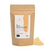 BIO Maca Pulver Rot aus Peru (250g), Gemahlene Rote Maca Wurzel, Rotes Maca-Pulver aus biologischem...