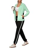 Uniexcosm Jogginganzug Damen Set Lang Trainingsanzug Zweiteiler Frauen Farbkontrast Freizeitanzug...