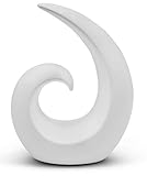 FeinKnick Stilvolle Skulptur aus Keramik - Moderne Dekoration in Weiß - Deko Spirale 20cm hoch -...