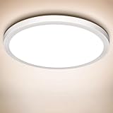 Deckenlampe LED Deckenleuchte Flach 18W - IP44 Badlampe, Weiß 4000K 1600LM Modern Ultra Dünn LED...