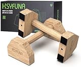 HSYFUNA Liegestützgriffe Holz, Parallettes, rutschfeste Griffe Liegestütze, Push Up Stand Bars,...