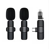 AOUZOVLI 2 Stück Mini Mikrofon,Bluetooth Mikrofon,Mikrofon Kabellos,Wireless Microphone,für iPhone...