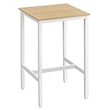 VASAGLE Bartisch, Stehtisch, Küchentisch, hoch, mit Stahlgestell, 60 x 60 x 92 cm, einfache...
