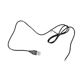 WOURRD USB-Stecker auf 2-poliges Pigtail-Kabel, Netzkabel, 22 AWG, blankes offenes Ende,...