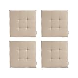 TOM TAILOR NEU! Sitzkissen Stuhl 4er Set - gemütliche Stuhlkissen 40x40 cm in Beige - Sitzauflage...