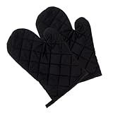 1 Paar Ofenhandschuhe Schwarz,Topflappen Handschuh,Backhandschuhe,Ofenhandschuhe...