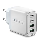 40W USB C Ladegerät, Gcstnn Schnellladegerät 4 Port PD3.0 QC3.0 USB C Ladestecker für iPhone 15...