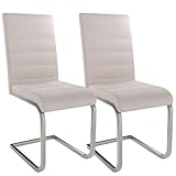 Juskys Freischwinger Schwingstuhl Vegas 2er Set - 2 Esszimmerstühle mit Rückenlehne,...
