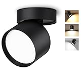 GeyouLux LED Aufbauspot Schwenkbar 350° Ø82×80mm Deckenspot Schwarz Aufbaustrahler Flach inkl. 7W...