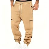 Generisch Jogginghose Herren Trainingshose Baumwolle Sportbekleidung Slim Fit Sweathose Thermo Lang...