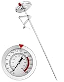 QWORK® 304 Edelstahl Frittierthermometer Grillthermometer 290°C/550°F mit 23cm Langer Sonde,...