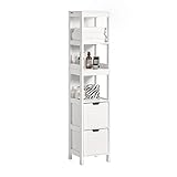 SoBuy FRG126-W Hochschrank für Bad Badmöbel Badezimmer Badregal mit Fußpolster weiß BHT ca....