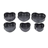 Adfaga 6-teiliges herzförmiges Springform-Set, antihaftbeschichtet, aus hochwertigem Edelstahl,...