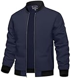 TACVASEN Bomberjacke Herren Sommer Freizeitjacke Bomber Blouson Lässige College Jacke...