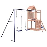 Mengtu Holzspielplatz mit Rutsche und Schaukel - Douglasienholz - 3-8 Jahre - Garten Spielturm...