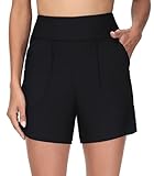 AVACOO Damen Badehose High Waist Badeshorts mit Tasche Wassersport Schwimmshorts Bauch Weg Sport...
