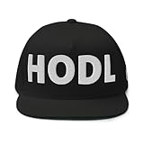 HODL Flat Bill Baseball Cap im stylischen 3D Stick - Bitcoin BTC Crypto High-Profile Snapback mit...