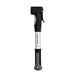 FISCHER Mini-Luftpumpe mit Manometer, Doppelhub-Technik, für alle Ventile (AV, DV, SV), Duokopf,...