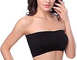 Sodacoda Damen Bandeau BH - Nahtlos Trägerlos Gepolstert (Schwarz XXXL)