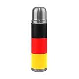 Eslifey Wasserflasche Flagge Deutschland, auslaufsicher, isoliert, vakuumiert, Edelstahl,...