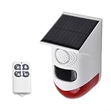 Bewegungsmelder, Solaralarm mit 120 dB Ton, Fernbedienung aktiviert, perfekt für Zuhause,...