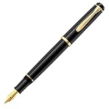 Pelikan Füllhalter Classic 200, Schwarz, Feder M (mittel), hochwertiger Patronenfüller im...