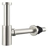 Design Siphon für Waschbecken & Waschtisch, Keymark Messing Syphon Sifon Universal Designsiphon,...