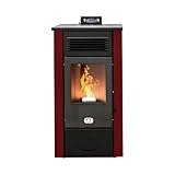 STUFE A PELLET ITALIA Canada 12 KW 5 Sterne | Pelletöfen Effizienz 91% Heizt 120m² Autonomie 15...