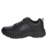 Skechers Oak Canyon Redwick Herren Trainer, Black Leather Synthetic Textile Black Trim, 43 EU