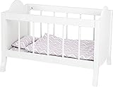 small foot Puppengitterbett aus Holz, mit weicher Matratze, Bettdecke, Kissen und Bettwäsche, ab 3...