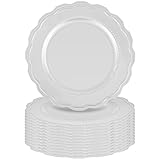 Tomeurperf Silberne Platzteller, 33 cm, rund, elegant, silberfarben, für Speiseteller, Hochzeit,...