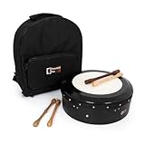 Percussion Plus Schwarzer handstimmbarer Bodhran mit Koffer und Kipper, 35,6 cm (14 Zoll)