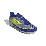 adidas Unisex F50 Club Football Boots FG/MG Fußballschuhe, Silver met./solar Yellow/Lucid Blue, 44...