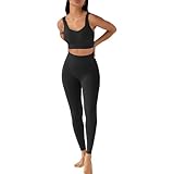 JN JANPRINT Workout-Outfits für Frauen 2-Teiliges Set,Nahtlos Yoga-Outfits Hohe Taille...