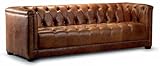 Casa Padrino Luxus Chesterfield Echtleder 4er Sofa Vintage Braun 233 cm