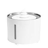 Amazon Basics Trinkbrunnen für Haustiere, Kleintiertränke, Hundetränke, Edelstahl, 3 L, mit 3...