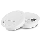 LouMaxx Kabeldurchführung Schreibtisch weiß – 2er Set Kabeldurchlass 60mm Ø - Tisch Kabel...