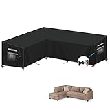SIMPHAUS Schutzhülle für Loungemöbel L Form,Ecksofa Abdeckplane Loungemöbel L Form Abdeckung...