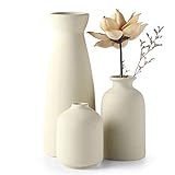 CEMABT Keramik Vasen 3er-Set Kleine Blumenvasen für Dekor, Moderne rustikale Bauernhaus Home Decor,...